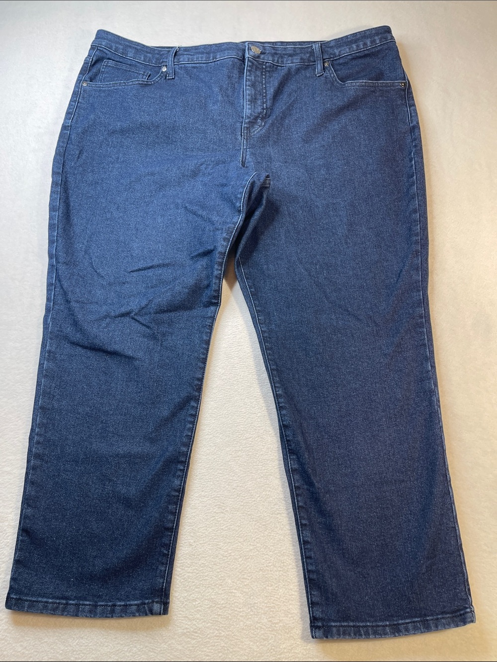 Terra & Sky WOMENS SIZE 22W Petite Dark Blue Relaxed Straight Jeans